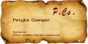Petyka Csenger névjegykártya